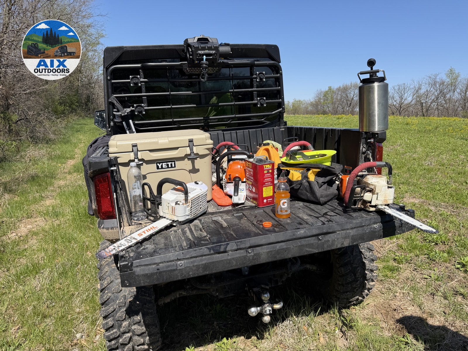 Stand-day gear — UTV loaded for timber stand work — AIX Outdoors